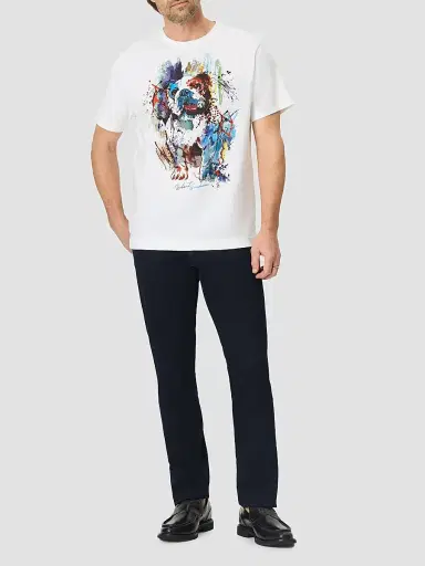 Robert Graham Men's Ruff Sketch Graphic Cotton T-Shirt - White | Thumbnail 2 Robert Graham Men's Ruff Sketch Graphic Cotton T-Shirt - White | Thumbnail 2