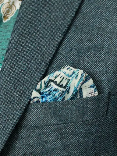 Robert Graham Men's Galadean Textured Wool-Blend Sport Coat - Teal - Size 50 | Thumbnail 4 Robert Graham Men's Galadean Textured Wool-Blend Sport Coat - Teal - Size 50 | Thumbnail 4