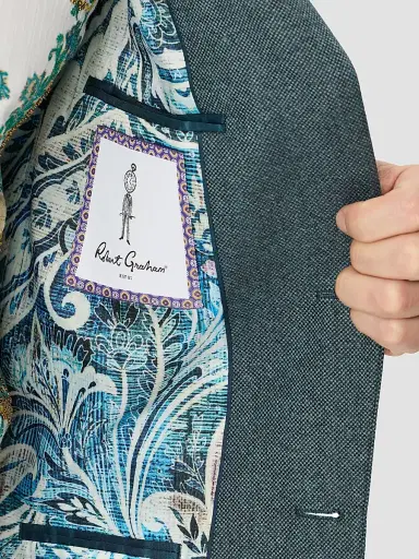 Robert Graham Men's Galadean Textured Wool-Blend Sport Coat - Teal - Size 50 | Thumbnail 5 Robert Graham Men's Galadean Textured Wool-Blend Sport Coat - Teal - Size 50 | Thumbnail 5