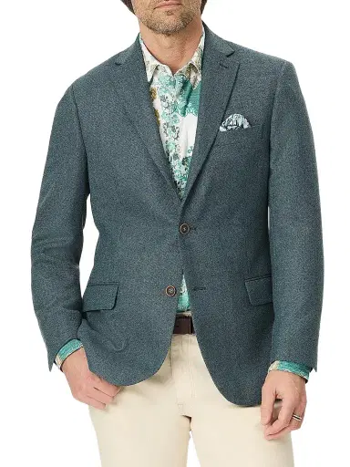 Robert Graham Men's Galadean Textured Wool-Blend Sport Coat - Teal - Size 50 | Thumbnail 1 Robert Graham Men's Galadean Textured Wool-Blend Sport Coat - Teal - Size 50 | Thumbnail 1