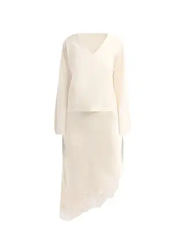 Design History Women's Isa Wool Sweater & Satin Midi Dress - Dove Combo | Thumbnail 1 Design History Women's Isa Wool Sweater & Satin Midi Dress - Dove Combo | Thumbnail 1