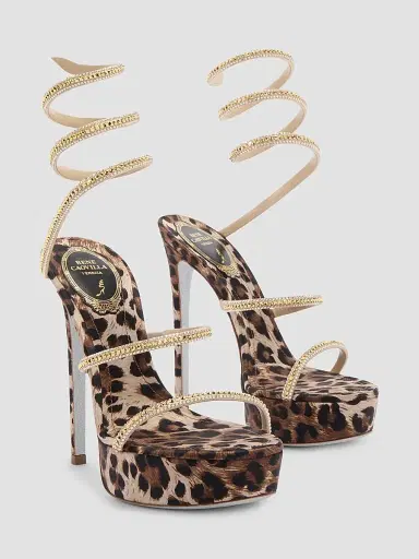 René Caovilla Women's Cleo Animalier 130MM Platform Sandals | Thumbnail 3 René Caovilla Women's Cleo Animalier 130MM Platform Sandals | Thumbnail 3