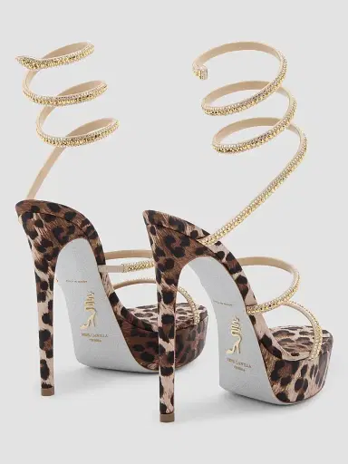 René Caovilla Women's Cleo Animalier 130MM Platform Sandals | Thumbnail 4 René Caovilla Women's Cleo Animalier 130MM Platform Sandals | Thumbnail 4