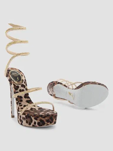 René Caovilla Women's Cleo Animalier 130MM Platform Sandals | Thumbnail 5 René Caovilla Women's Cleo Animalier 130MM Platform Sandals | Thumbnail 5