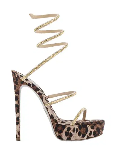 René Caovilla Women's Cleo Animalier 130MM Platform Sandals | Thumbnail 1 René Caovilla Women's Cleo Animalier 130MM Platform Sandals | Thumbnail 1