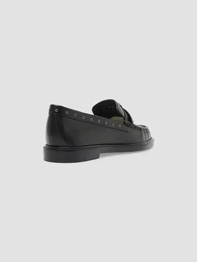 Alexandre Birman Women's Clarita Mini-Eyelet Leather Loafers - Black | Thumbnail 2 Alexandre Birman Women's Clarita Mini-Eyelet Leather Loafers - Black | Thumbnail 2