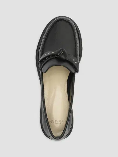 Alexandre Birman Women's Clarita Mini-Eyelet Leather Loafers - Black | Thumbnail 3 Alexandre Birman Women's Clarita Mini-Eyelet Leather Loafers - Black | Thumbnail 3