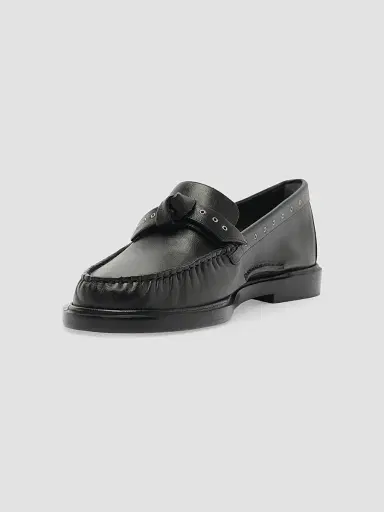Alexandre Birman Women's Clarita Mini-Eyelet Leather Loafers - Black | Thumbnail 5 Alexandre Birman Women's Clarita Mini-Eyelet Leather Loafers - Black | Thumbnail 5