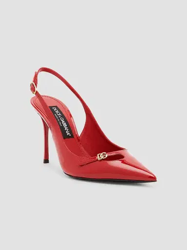 Dolce & Gabbana Women's Vernice 90MM Leather Stiletto Slingback Pumps - Rosso | Thumbnail 2 Dolce & Gabbana Women's Vernice 90MM Leather Stiletto Slingback Pumps - Rosso | Thumbnail 2