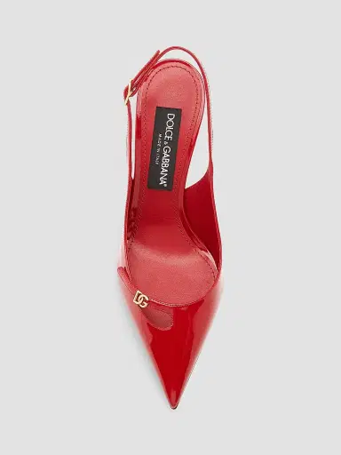 Dolce & Gabbana Women's Vernice 90MM Leather Stiletto Slingback Pumps - Rosso | Thumbnail 4 Dolce & Gabbana Women's Vernice 90MM Leather Stiletto Slingback Pumps - Rosso | Thumbnail 4
