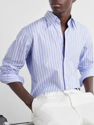 Husbands Striped Supima Cotton-Poplin Shirt - Men | Thumbnail 5 Husbands Striped Supima Cotton-Poplin Shirt - Men | Thumbnail 5