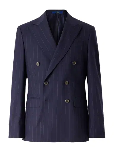 Polo Ralph Lauren Double-Breasted Striped Wool-Blend Suit Jacket - Men | Thumbnail 1 Polo Ralph Lauren Double-Breasted Striped Wool-Blend Suit Jacket - Men | Thumbnail 1