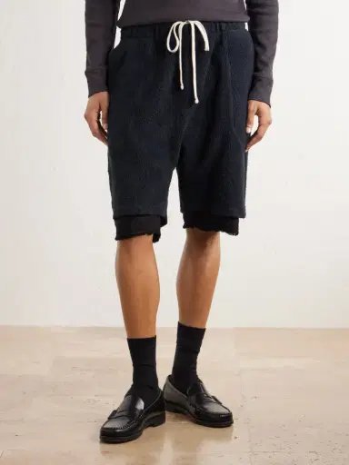 Les Tien Straight-Leg Cotton-Fleece Drawstring Shorts - Men | Thumbnail 3 Les Tien Straight-Leg Cotton-Fleece Drawstring Shorts - Men | Thumbnail 3