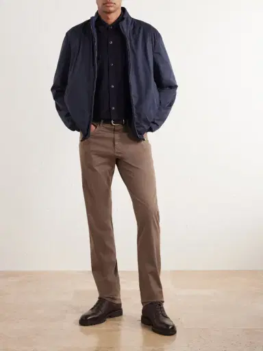 Canali Straight-Leg Cotton-Blend Twill Trousers - Men | Thumbnail 2 Canali Straight-Leg Cotton-Blend Twill Trousers - Men | Thumbnail 2