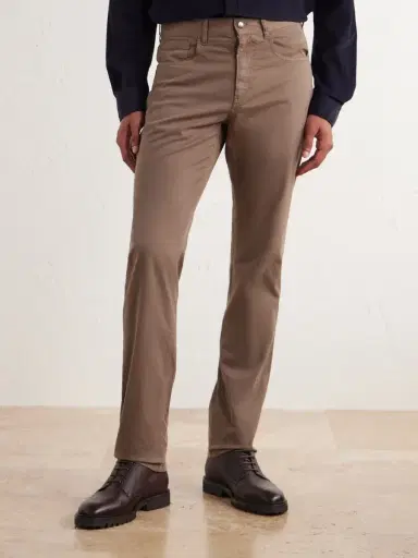 Canali Straight-Leg Cotton-Blend Twill Trousers - Men | Thumbnail 3 Canali Straight-Leg Cotton-Blend Twill Trousers - Men | Thumbnail 3