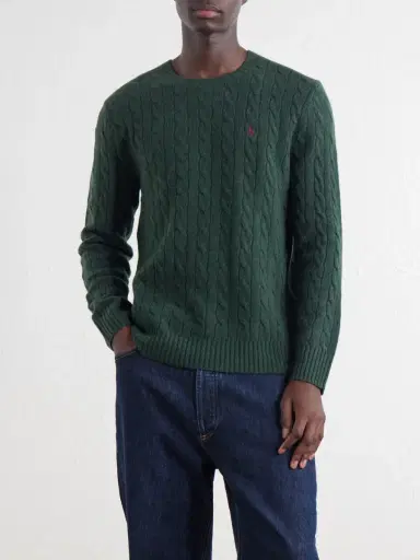 Polo Ralph Lauren Logo-Embroidered Cable-Knit Wool and Cashmere-Blend Sweater - Men | Thumbnail 3 Polo Ralph Lauren Logo-Embroidered Cable-Knit Wool and Cashmere-Blend Sweater - Men | Thumbnail 3
