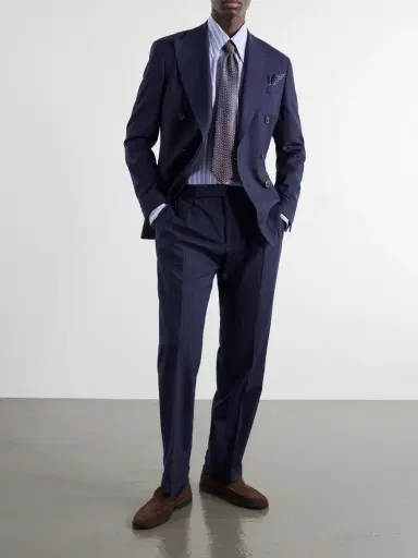 Polo Ralph Lauren Straight-Leg Pleated Striped Wool-Blend Suit Trousers - Men | Thumbnail 2 Polo Ralph Lauren Straight-Leg Pleated Striped Wool-Blend Suit Trousers - Men | Thumbnail 2