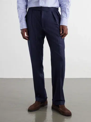 Polo Ralph Lauren Straight-Leg Pleated Striped Wool-Blend Suit Trousers - Men | Thumbnail 3 Polo Ralph Lauren Straight-Leg Pleated Striped Wool-Blend Suit Trousers - Men | Thumbnail 3