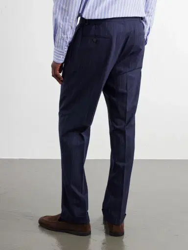 Polo Ralph Lauren Straight-Leg Pleated Striped Wool-Blend Suit Trousers - Men | Thumbnail 4 Polo Ralph Lauren Straight-Leg Pleated Striped Wool-Blend Suit Trousers - Men | Thumbnail 4