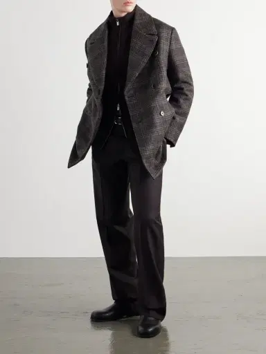 Barena Double-Breasted Prince of Wales Wool-Blend Blouson Jacket - Men | Thumbnail 2 Barena Double-Breasted Prince of Wales Wool-Blend Blouson Jacket - Men | Thumbnail 2