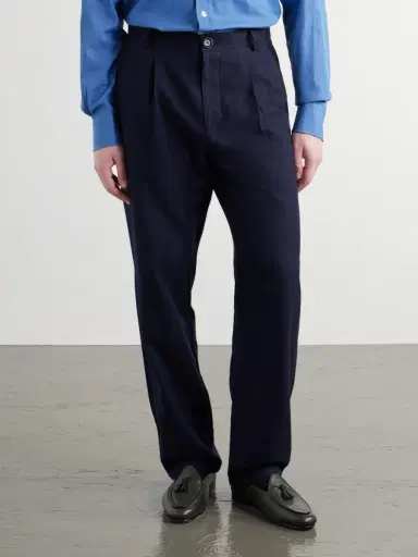 Oliver Spencer Morton Straight-Leg Pleated Cotton and Wool-Blend Suit Trousers - Men | Thumbnail 3 Oliver Spencer Morton Straight-Leg Pleated Cotton and Wool-Blend Suit Trousers - Men | Thumbnail 3