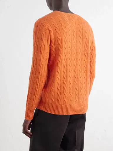 Polo Ralph Lauren Logo-Embroidered Cable-Knit Wool and Cashmere-Blend Sweater - Men | Thumbnail 4 Polo Ralph Lauren Logo-Embroidered Cable-Knit Wool and Cashmere-Blend Sweater - Men | Thumbnail 4