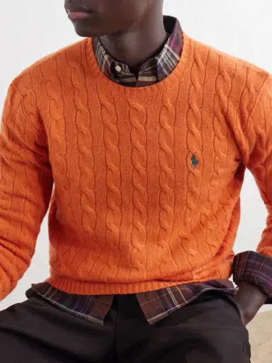Polo Ralph Lauren Logo-Embroidered Cable-Knit Wool and Cashmere-Blend Sweater - Men | Thumbnail 5 Polo Ralph Lauren Logo-Embroidered Cable-Knit Wool and Cashmere-Blend Sweater - Men | Thumbnail 5