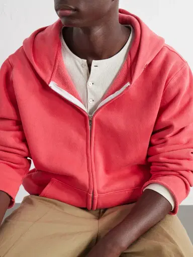 Les Tien Garment-Dyed Distressed Cotton-Jersey Zip-Up Hoodie - Men | Thumbnail 5 Les Tien Garment-Dyed Distressed Cotton-Jersey Zip-Up Hoodie - Men | Thumbnail 5