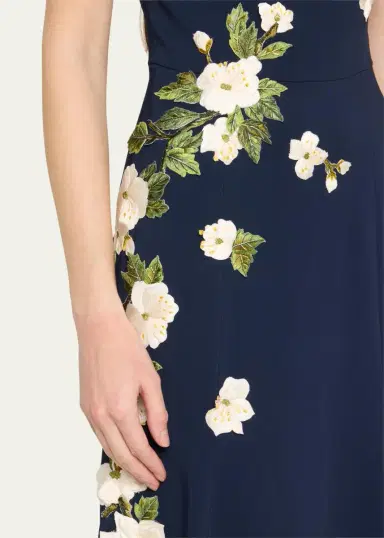 Oscar de la Renta Cascading Cherry Blossom Embroidered Gown | Thumbnail 5 Oscar de la Renta Cascading Cherry Blossom Embroidered Gown | Thumbnail 5
