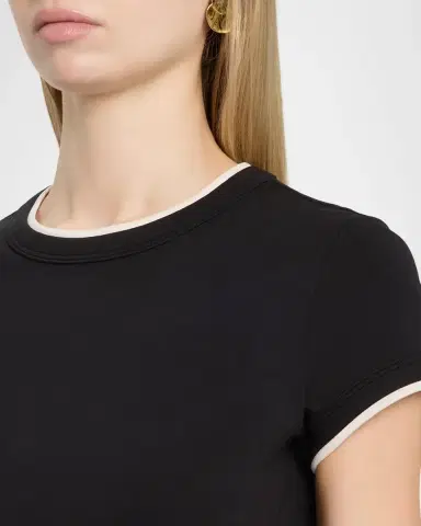 Veronica Beard Devin Stretch-Cotton T-Shirt | Thumbnail 5 Veronica Beard Devin Stretch-Cotton T-Shirt | Thumbnail 5
