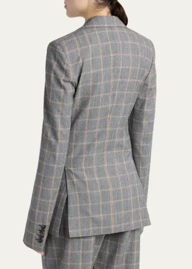 Stella McCartney Slim Checked Single-Breasted Blazer Jacket | Thumbnail 3 Stella McCartney Slim Checked Single-Breasted Blazer Jacket | Thumbnail 3