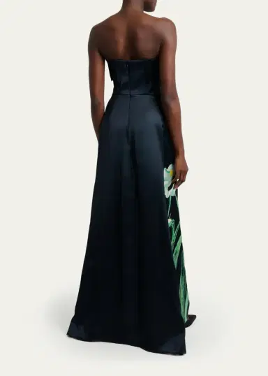 Erdem Floral Duchess Satin Strapless Gown | Thumbnail 3 Erdem Floral Duchess Satin Strapless Gown | Thumbnail 3
