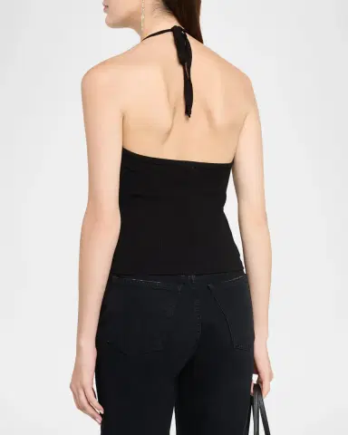 RE/DONE Sylvie Ribbed Halter Tank Top | Thumbnail 3 RE/DONE Sylvie Ribbed Halter Tank Top | Thumbnail 3