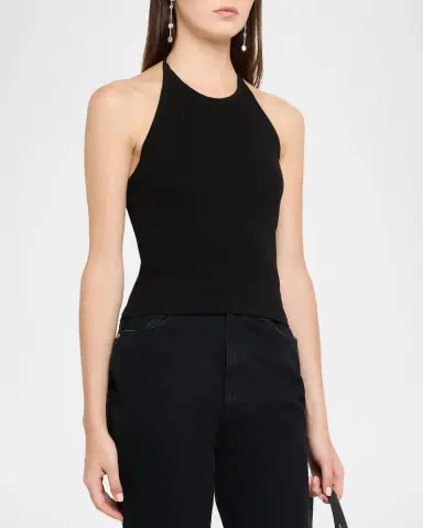 RE/DONE Sylvie Ribbed Halter Tank Top | Thumbnail 4 RE/DONE Sylvie Ribbed Halter Tank Top | Thumbnail 4