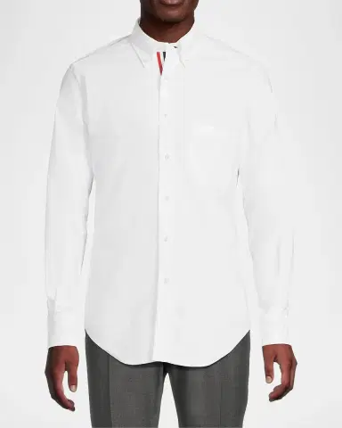 Thom Browne Men's Oxford Grosgrain-Placket Dress Shirt | Thumbnail 4 Thom Browne Men's Oxford Grosgrain-Placket Dress Shirt | Thumbnail 4