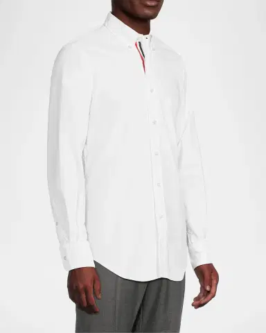 Thom Browne Men's Oxford Grosgrain-Placket Dress Shirt | Thumbnail 6 Thom Browne Men's Oxford Grosgrain-Placket Dress Shirt | Thumbnail 6
