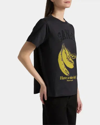 Ganni Banana Relaxed Cotton T-Shirt | Thumbnail 7 Ganni Banana Relaxed Cotton T-Shirt | Thumbnail 7