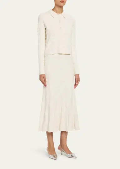 Lela Rose Pucker Dot Knit Midi Skirt | Thumbnail 2 Lela Rose Pucker Dot Knit Midi Skirt | Thumbnail 2