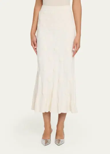 Lela Rose Pucker Dot Knit Midi Skirt | Thumbnail 4 Lela Rose Pucker Dot Knit Midi Skirt | Thumbnail 4