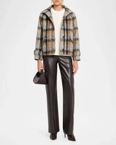 Simkhai Virelle Plaid Brushed Knit Jacket | Thumbnail 2 Simkhai Virelle Plaid Brushed Knit Jacket | Thumbnail 2