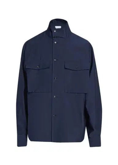 Bottega Veneta Men's Washed Cotton and Silk Overshirt | Thumbnail 1 Bottega Veneta Men's Washed Cotton and Silk Overshirt | Thumbnail 1