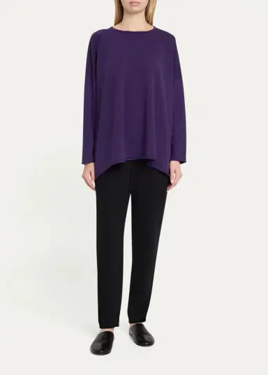 Eskandar A-Line Bateau Neck Sweater - Long Length | Thumbnail 2 Eskandar A-Line Bateau Neck Sweater - Long Length | Thumbnail 2