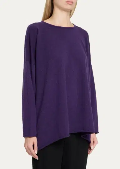 Eskandar A-Line Bateau Neck Sweater - Long Length | Thumbnail 4 Eskandar A-Line Bateau Neck Sweater - Long Length | Thumbnail 4