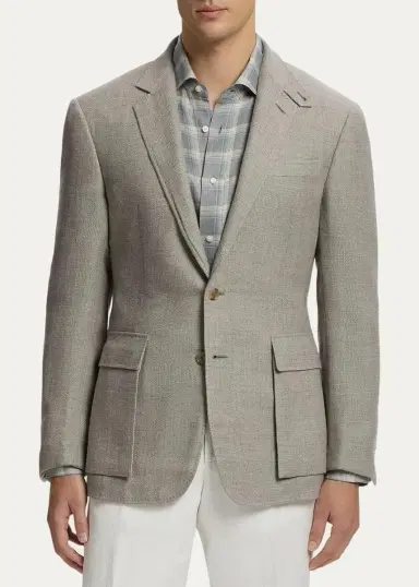 Ralph Lauren Purple Label Men's Hadley Hand-Tailored Textured Single-Breasted Sport Coat | Thumbnail 4 Ralph Lauren Purple Label Men's Hadley Hand-Tailored Textured Single-Breasted Sport Coat | Thumbnail 4