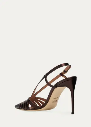 Malone Souliers 90mm Janette Metallic Leather Caged Slingback Pumps | Thumbnail 4 Malone Souliers 90mm Janette Metallic Leather Caged Slingback Pumps | Thumbnail 4