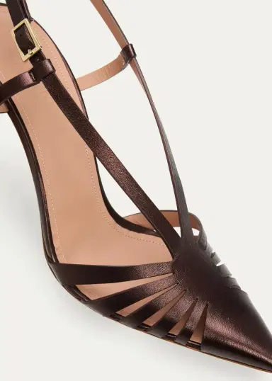 Malone Souliers 90mm Janette Metallic Leather Caged Slingback Pumps | Thumbnail 5 Malone Souliers 90mm Janette Metallic Leather Caged Slingback Pumps | Thumbnail 5