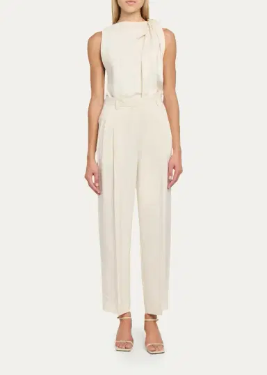 TOTEME Garderob Double-Pleat Straight-Leg Ankle Trousers | Thumbnail 2 TOTEME Garderob Double-Pleat Straight-Leg Ankle Trousers | Thumbnail 2
