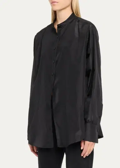 The Row Lula Silk Taffeta Button-Down Top | Thumbnail 4 The Row Lula Silk Taffeta Button-Down Top | Thumbnail 4