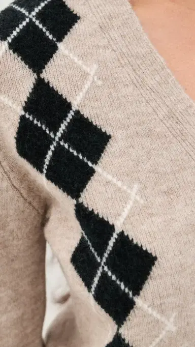 Wayf Elizabeth Argyle Sweater Oat/Green | Thumbnail 6 Wayf Elizabeth Argyle Sweater Oat/Green | Thumbnail 6