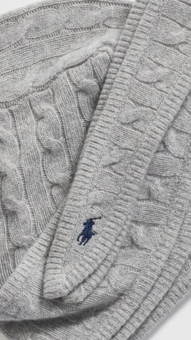 Polo Ralph Lauren Cable Hoodie Wrap Grey One Size | Thumbnail 4 Polo Ralph Lauren Cable Hoodie Wrap Grey One Size | Thumbnail 4
